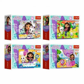 Puzzle 20el miniMaxi Kolorowy dzień Gabi. Koci Domek Gabi. Gabby's Dollhouse 21156, 21157, 21158, 21159 (56041) TREFL mix c