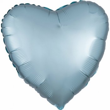 Balon foliowy Lustre Pastel niebieski serce 43cm 9914117