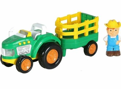 Traktor z farmerem i przyczepą światło/dźwięk 2000634