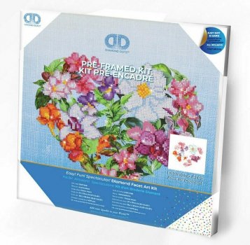 Haft diamentowy Diamond Dotz Kwiatowe serce 39x39cm DDK7008