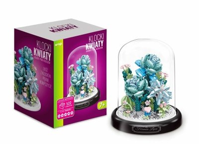 Klocki kwiaty Jaskry pod kloszem 522el 136986