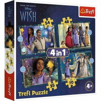 Puzzle 4w1 Wish. Marzenia się spełniają Disney 34649 Trefl