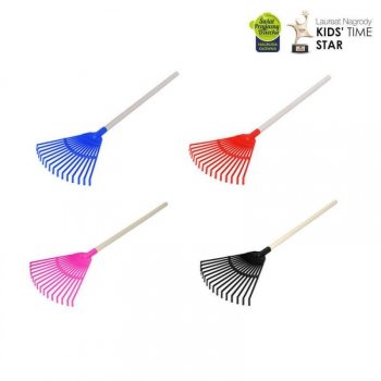 PLASTO Grabie do liści dla dzieci z drewnianą rączką 80cm PLA1747 mix cena za 1 szt