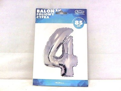 GODAN Balon foliowy B_C Cyfra4 sreb.92cm FG-C85S4 40349