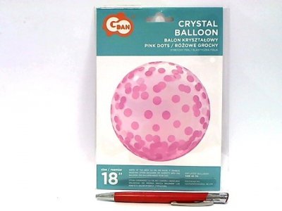 GODAN Balon 18" kryształ.różowe grochy KR-18RG 29700