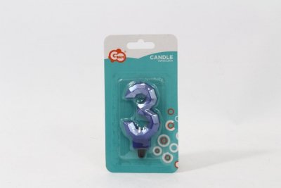 GODAN Świeczka cyfra 3 Diament met c.nieb PF-SDC3 62851