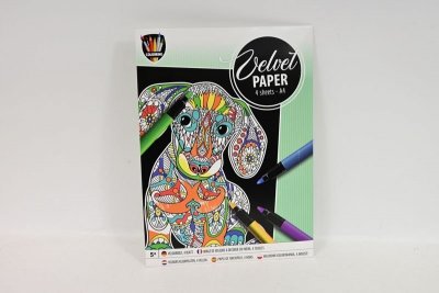 OMEGA TOYS Welurowe malow. 4 ark. a4 pies 150054P 75624