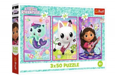 TREFL PUZZLE 3x50 Poznajcie Gabby i kotki 34876