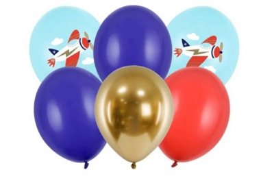 PARTYDECO Balony 30cm Samolot mix A6 99125