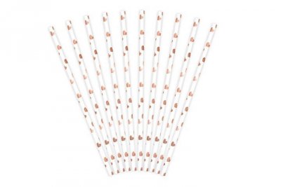 PARTYDECO Słomki papierowe j.róż złoto 19,5cm A10 83049