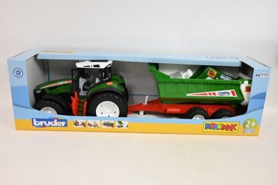 BRUDER - ATA BRUDER ROADMAX traktor ład.czoł+przycz.kiper 03452