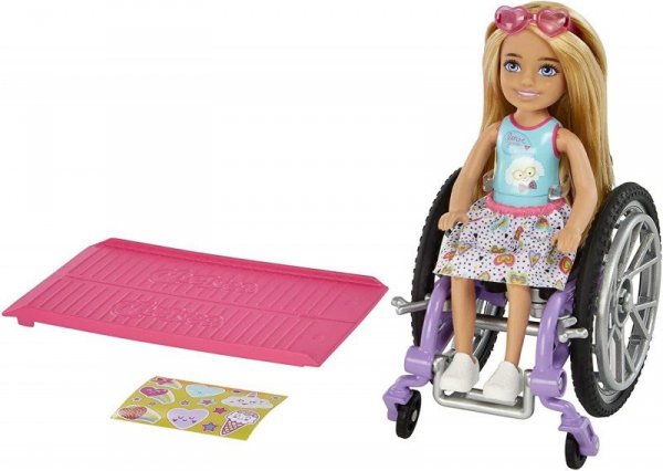 Mattel Mattel Lalka Barbie Chelsea na wózku blond włosy HGP29