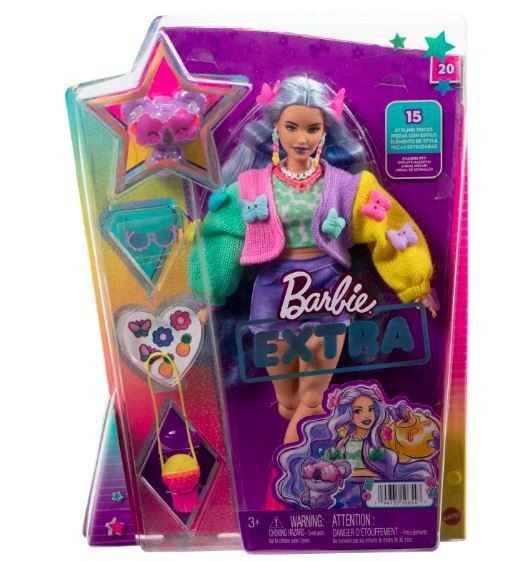 Mattel Lalka Barbie Extra Lawendowe włosy