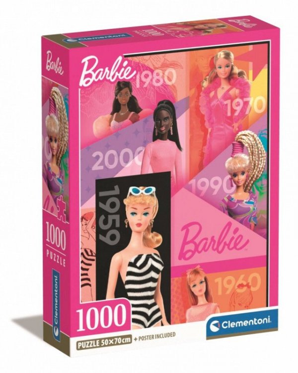 Clementoni Puzzle 1000 elementów Compact Barbie