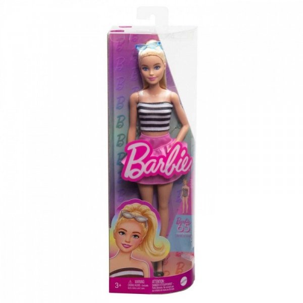 Mattel Lalka Barbie Fashionistas top w biało-czarne paski
