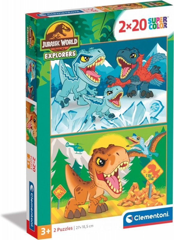 Clementoni Puzzle 2x20 elementów Super Kolor Jurassic World