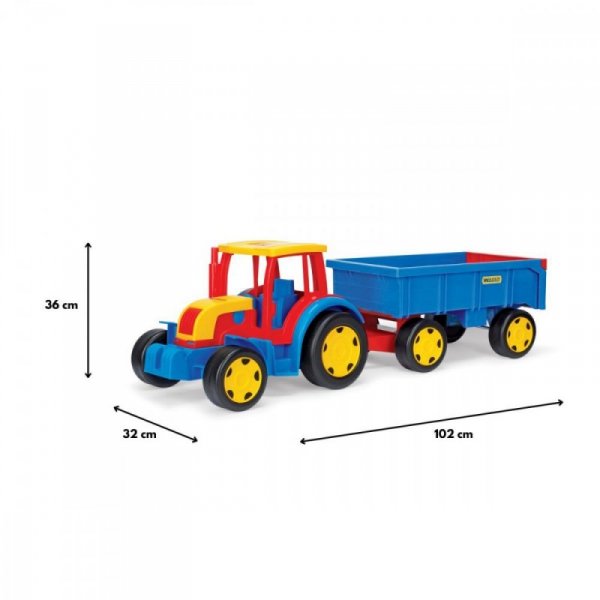 Wader 66100 Traktor z przyczepą 120 cm Gigant pudełko - WYSYŁKA 24H