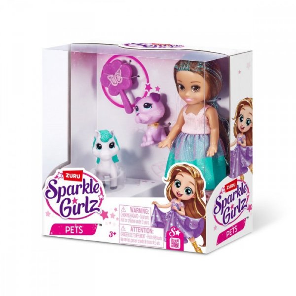ZURU Sparkle Girlz Lalka Księżniczka 4,7 cala ze zwierzątkami