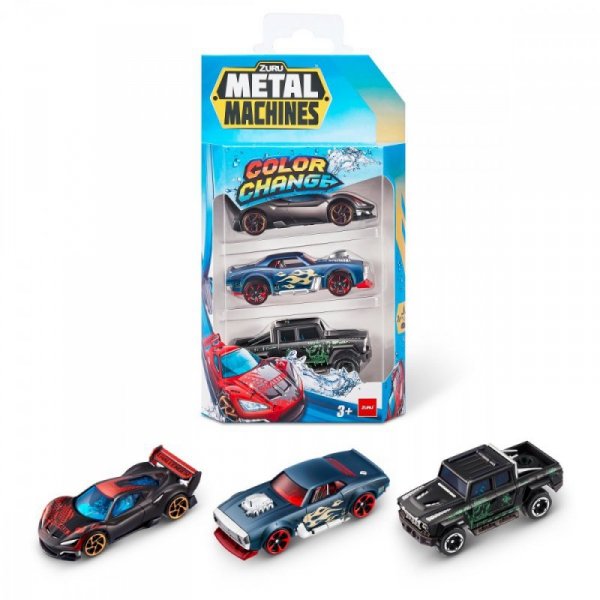 ZURU Metal Machines Auto zmieniające kolor 3-pak