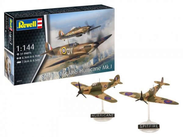 Revell Modele do sklejania Samolot Supermarine Spitfire MkIa&H.Huriccane 1/144