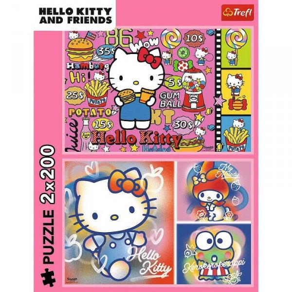 Trefl Puzzle 2x200 elementów Hello Kitty i przyjaciele
