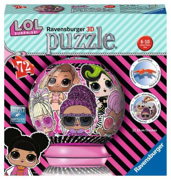 Puzzle 3D 72el kula LOL Surprise! 111626 RAVENSBURGER p6