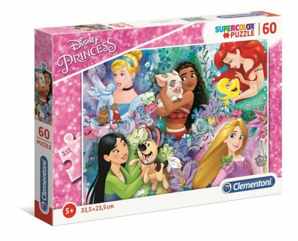 Clementoni Puzzle 60el Księżniczki z ulubieńcami 26995