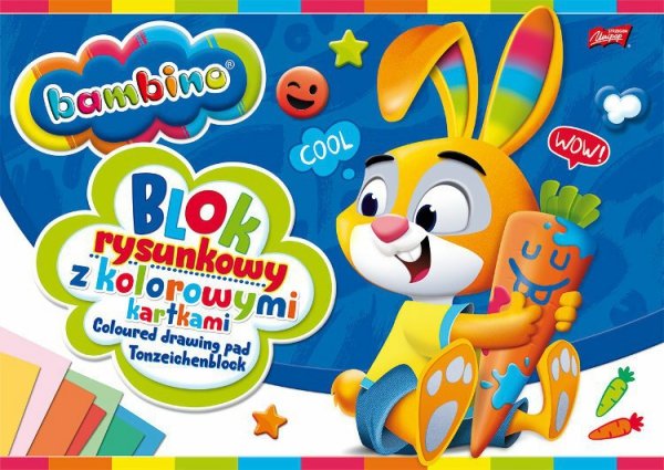 Blok rysunkowy A4 kolorowy 16k Bambino ST p10 MAJEWSKI mix cena za 1 szt