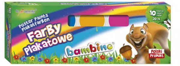 Farby plakatowe 10 kolorów 20ml MAJEWSKI p5, mix cena za 1 szt