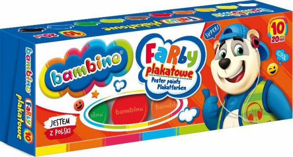 Farby plakatowe 10 kolorów 20ml MAJEWSKI p5, mix cena za 1 szt