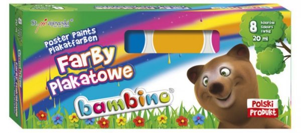 Farby plakatowe 8kol 20ml MAJEWSKI mix cena za 1 szt