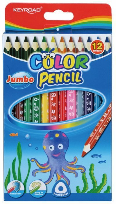 Kredki ołówkowe KEYROAD Jumbo trójkątne 12kol