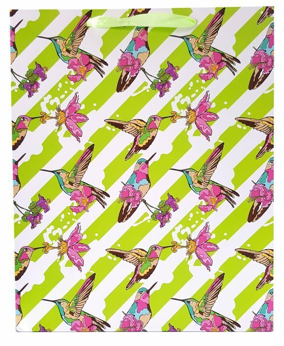 Torebka ozdobna prezentowa flamingi 1295C 18x23x10cm p12, mix cena za 1 szt