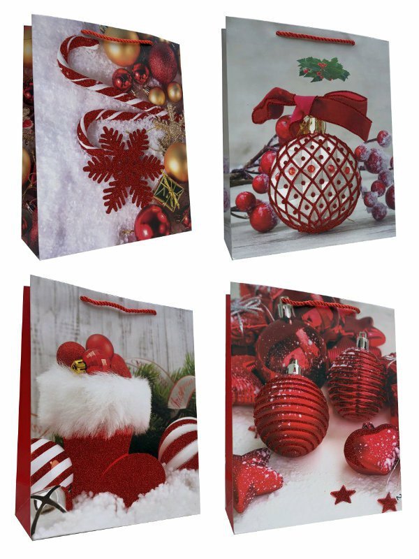 Torebka ozdobna prezentowa świąteczna 338A 30x41,5x12cm mix cena za 1 szt