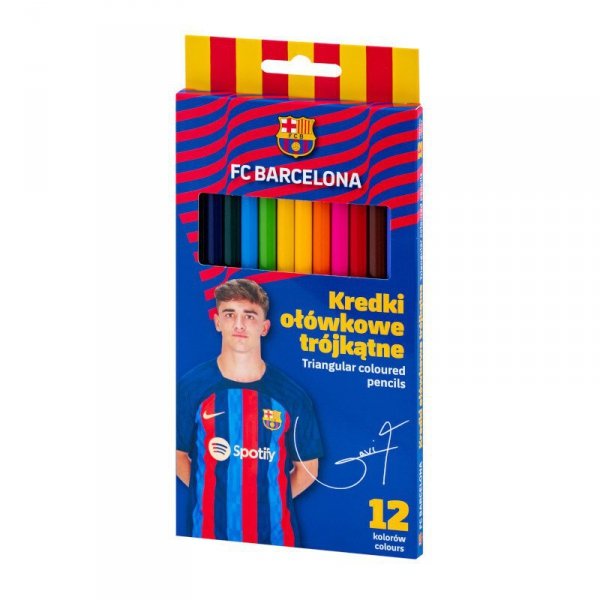 Kredki ołówkowe trójkątne FC Barcelona 12 kolorów