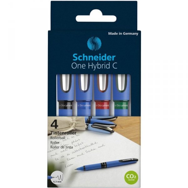 Pióra kulkowe SCHNEIDER One Hybrid C 0,3 mm, 4 kolory