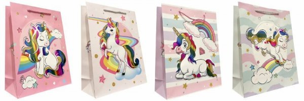 Torebka ozdobna prezentowa JP976C 18x23x10cm mix cena za 1 szt