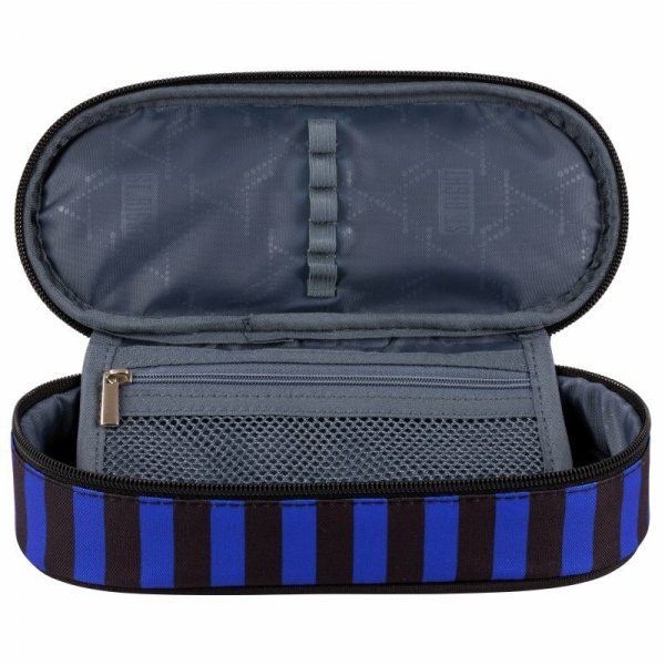 PROMO Piórnik saszetka usztywniona z wewnętrzną klapką ST.RIGHT PC-01 Black Blue