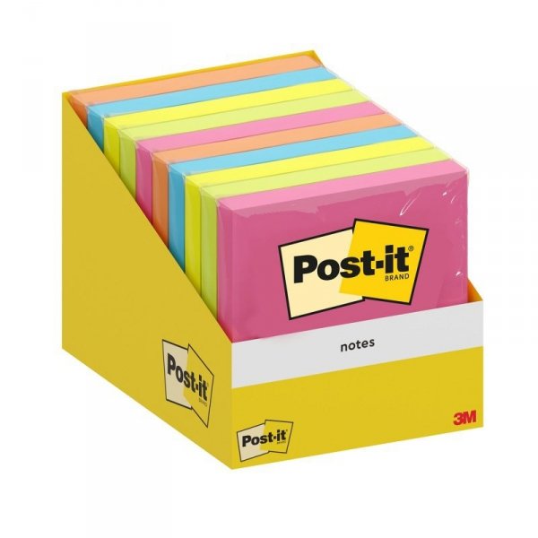 Karteczki samoprzylepne POST-IT 76x76mm, 1x100 kart. p10, mix cena za 1 szt