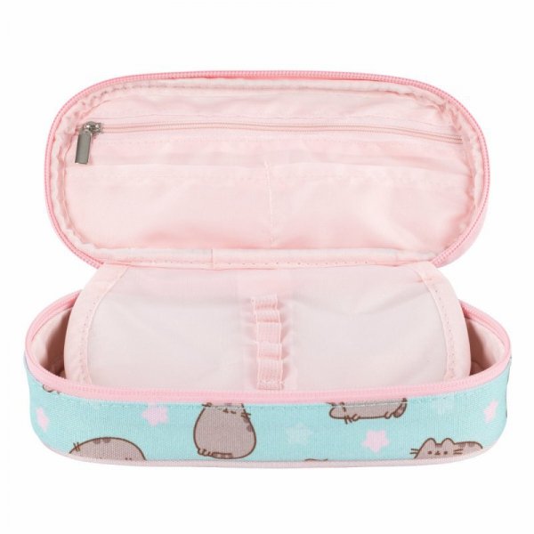 Piórnik saszetka usztywniona z wewnętrzną klapką Pusheen mint