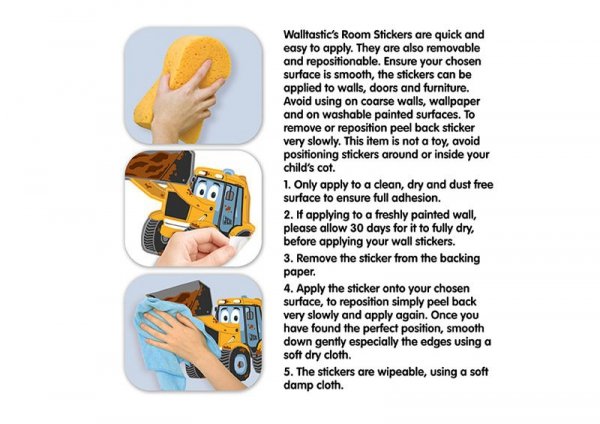 PROMO Naklejki ścienne zestaw JCB Muddy Friends 44722 34x46cm p12 Walltastic