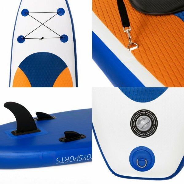 PROMO Deska SUP Stand Up Paddle 300cm pomarańczowo - niebieska PDB-40002 JoySports