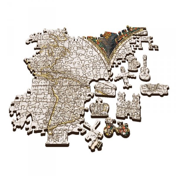 Puzzle 1000el drewniane - Antyczna mapa świata 20144 Trefl