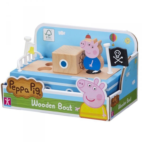 PROMO Peppa Pig - Drewniana łódka z figurką Świnka Peppa 07209