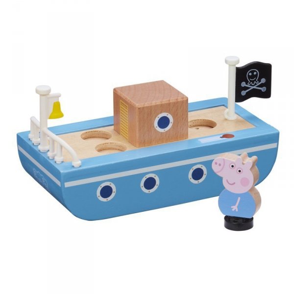 PROMO Peppa Pig - Drewniana łódka z figurką Świnka Peppa 07209