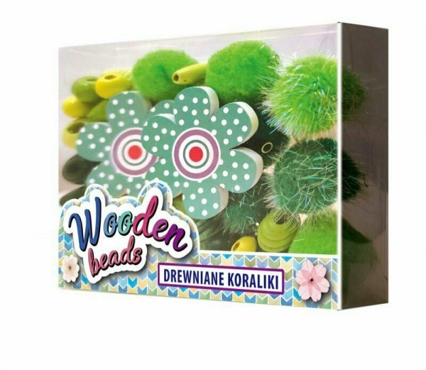 PROMO Koraliki drewniane do nawlekania małe zielone STN 7267 (7663)