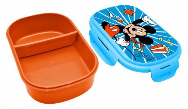 Śniadaniówka + sztućce, 21x14x6cm Myszka Miki Mickey Mouse MK22067 Kids Euroswan