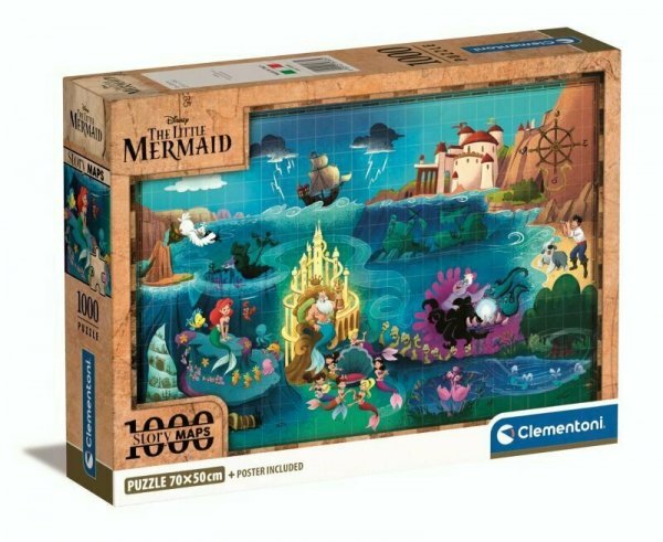 PROMO Clementoni Puzzle 1000el Compact Disney Maps Little mermaid. Mała Syrenka 39783 p6