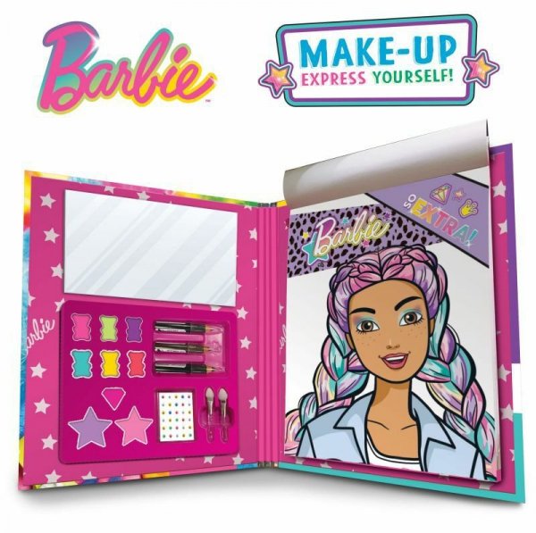 Szkicownik Barbie Make-up Express Yourself Girl Power 12938 z kosmetykami do makijażu