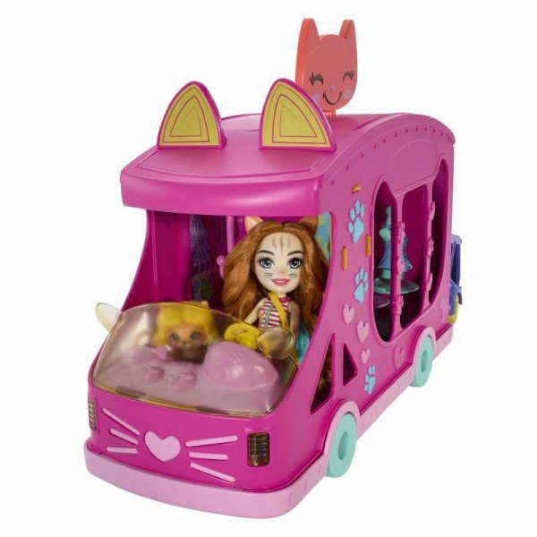 Enchantimals Mobilne studio mody Zestaw + lalka Kotek HPB34 p2 MATTEL